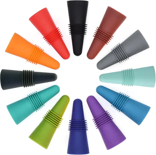 Tapones de vino sellador de botellas de bebidas, de silicona suave, tapones para botellas de vino, corchos con agarre superior para mantener el vino