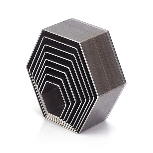 Miniatura 3 de PH PandaHall Juego de 8 cortadores de perforación de acero de alto carbono con un agujero, 8 tamaños, herramienta de troquelado de cuero hexagonal