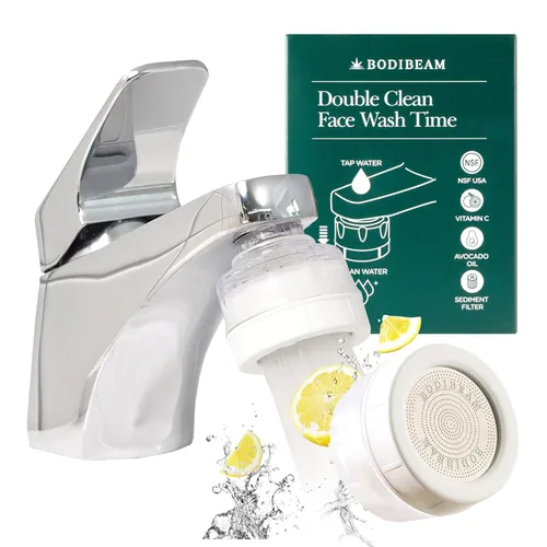 Filtro de agua para grifo de lavabo de baño, filtración con gel de vitamina C, elimina el cloro y los metales pesados, suavizante de agua dura