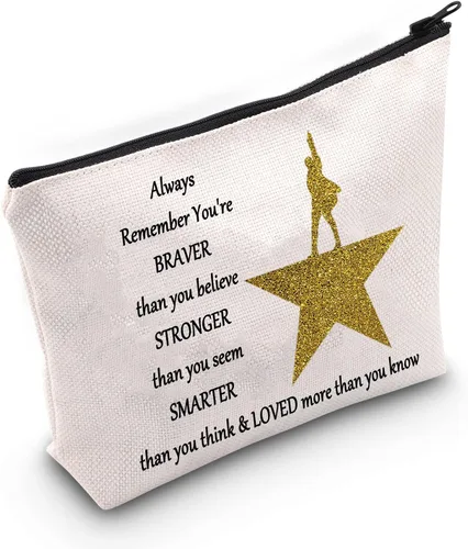 Miniatura 8 de LEVLO Bolsa de cosméticos musicales Musicales You Are Braver Stronger Smarter Than You Think Theater Makeup Bag, Personajes siempre amplios, Bolsa