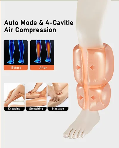 Miniatura 6 de QUINEAR Masajeador inalámbrico de pantorrillas con calor y compresión, masajeador de piernas para circulación y alivio del dolor, masajeador