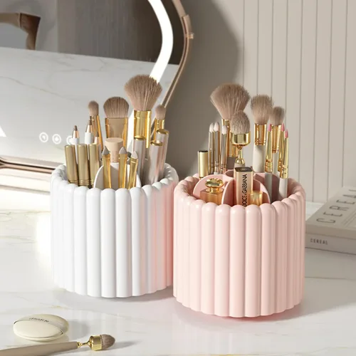 Miniatura 7 de Organizador de escritorio Sallurna, soporte giratorio de 360° para bolígrafos, portalápices con 7 compartimentos, caja de almacenamiento para niños