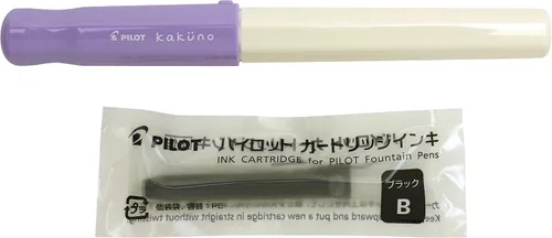 Miniatura 4 de Pilot Kakuno Pluma estilográfica de punta fina, cuerpo blanco y tapa suave violeta (FKA-1SR-SVF)