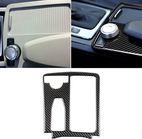 Miniatura 24 de para Mercedes-Benz Clase C W204 2011-2013 Real Cubierta de Panel de Fibra de Carbono Suave para Aire Acondicionado, Adhesivo de Marco de Panel