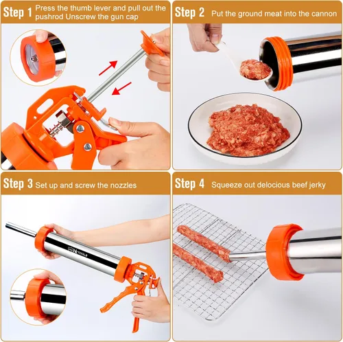 Miniatura 4 de Kits de pistola para carne seca de 2.5 LB de 5ª generación, pistola para hacer carne seca, pistola para carne de res, pistola para hacer cecina