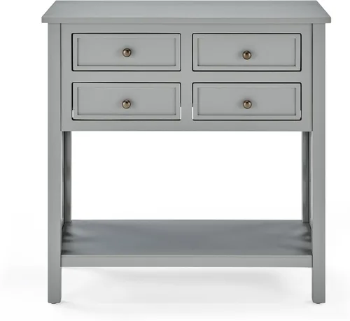 Miniatura 10 de Alaterre Furniture Coventry - Mesa consola de madera de 32 pulgadas de ancho con 4 cajones, color gris