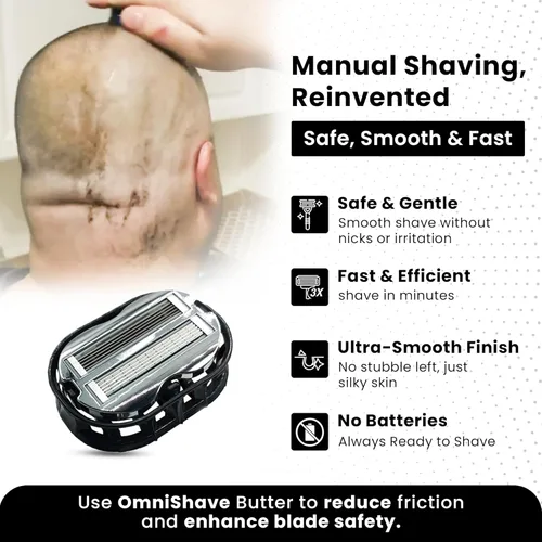 Miniatura 3 de Omnishaver - Afeitadoras bidireccionales prémium para hombres y mujeres, 3 veces más rápidas que las maquinillas de afeitar desechables, suaves