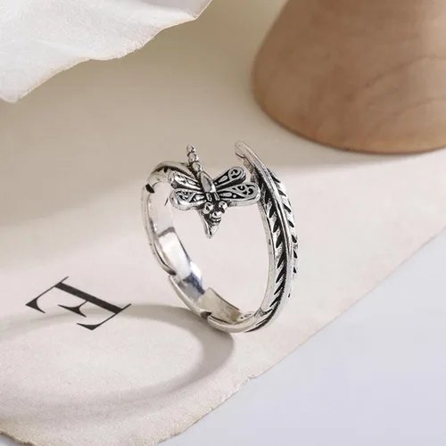 Miniatura 172 de Anillo de plata de ley 925, minimalista, ajustable, hecho a mano, para mujeres y niñas