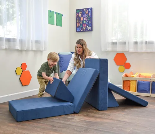 Miniatura 11 de Children's Factory The Whatsit CF349-070 - Sofá o 2 sillas para niños, azul marino, CF349-070, muebles de dormitorio para niños y adolescentes, sofá