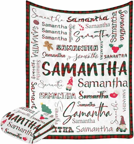 Miniatura 13 de Manta personalizada con nombre con fuente diferente y colorida para niños, mujeres y hombres, divertida decoración personalizada para el hogar, cama