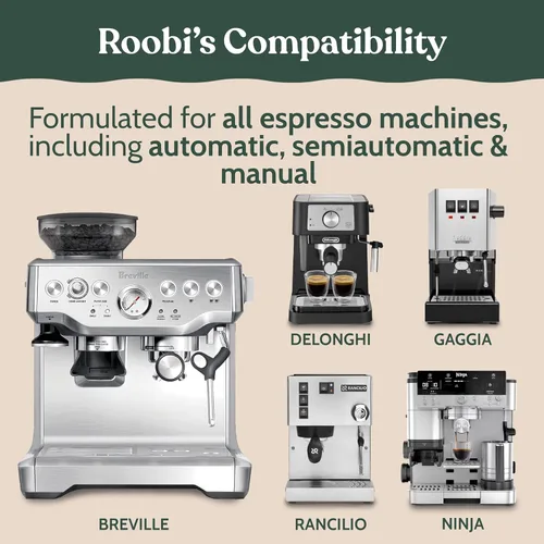 Miniatura 7 de Roobi - Pastillas limpiadoras para máquina de café expreso. Limpiador de máquina de café en pastillas. Paquete de 100 pastillas limpiadoras de café