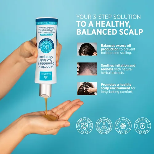 Miniatura 4 de Champú Roycederm para Psoriasis, Dermatitis Seborreica, Foliculitis, Caspa, Tratamiento para Psoriasis del Cuero Cabelludo y Dermatitis Seborreica