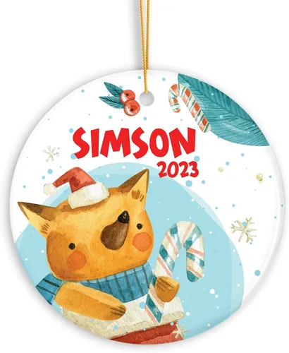 Miniatura 20 de Adorno de muñeco de nieve personalizado, muñeco de nieve de Papá Noel, adorno de Navidad con nombre personalizado, lindo adorno de muñeco de nieve