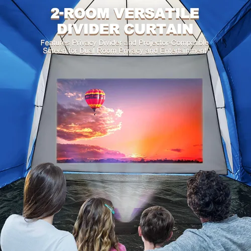 Miniatura 4 de uniHimal Tents for Camping, Waterproof 10 Person Family Tent with Double Layer & 4 Large Mesh Windows, Weather Resistant Easy Setup 2 Room Big Tent