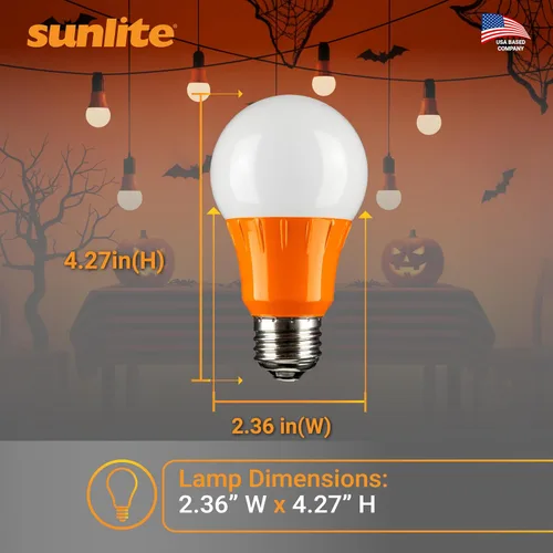 Miniatura 3 de Sunlite A19/3W/O/LED - Foco LED de color A19, 3 W (equivalente a 25 W), base mediana E26, no regulable, certificación UL, 1 unidad (paquete de 1)