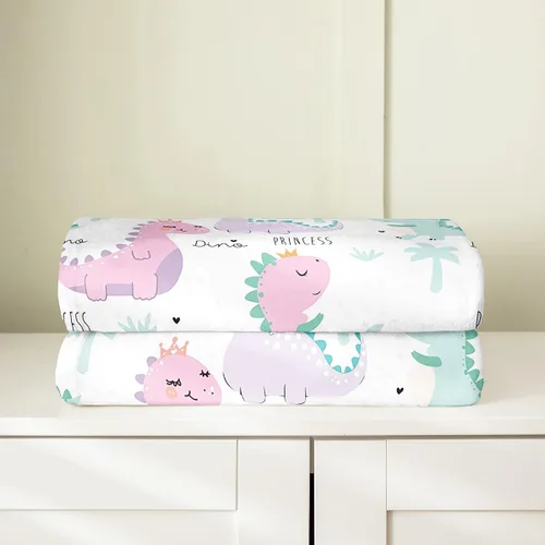 Miniatura 5 de Manta de dinosaurio para niños de 30 x 40 pulgadas para bebé/mascotas niñas Kawaii Dino Princesa manta de vellón caricatura acuarela dinosaurio