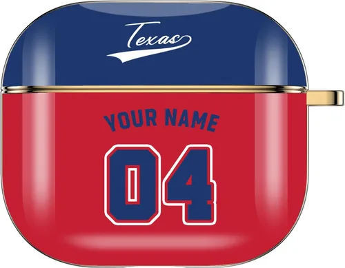 Miniatura 28 de Funda personalizada con nombre y número para AirPods Pro de 3ª generación Pro 2 (2019, 2021, 2022) con llavero personalizado, regalo para fanáticos