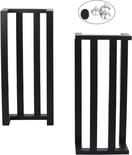 Miniatura 8 de MBQQ Patas para muebles de 15.7" de altura 17.7" de ancho, tubo cuadrado rústico decorativo, patas de mesa de metal resistente, patas de escritorio