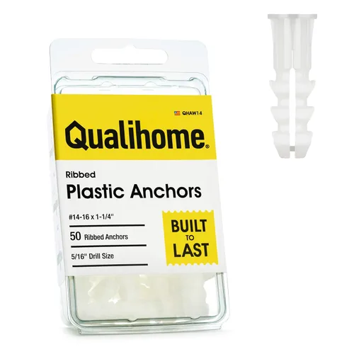 Miniatura 11 de Qualihome Anclajes para Paneles de Yeso de Calidad Premium Anclajes de Plástico Ligero Acanalado para Paredes Huecas – Kit de Anclaje de Pared