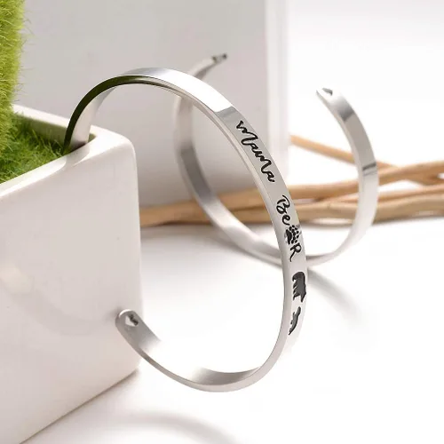 Miniatura 27 de Pulseras inspiradoras para abuela, mamá, hija, sobrina, tía, grabado, mensaje oculto, pulsera de acero inoxidable, corona de cumpleaños, joyería