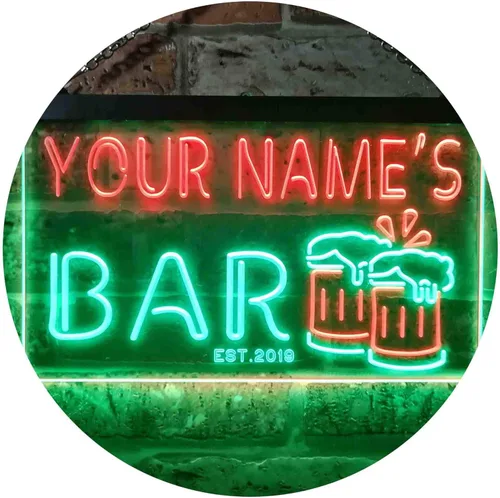 Miniatura 26 de ADVPRO Letrero de neón LED personalizado con texto en inglés «Your Name Est Year» (12 x 8.5 pulgadas) st4s32-w1-tm-b