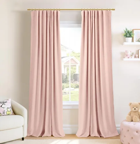 Miniatura 25 de INOVADAY Cortinas térmicas para puerta corredera 100% opacas para dormitorio, cortinas de puerta corrediza de vidrio extra anchas para patio, lino