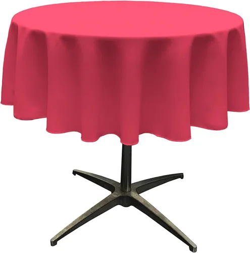 Miniatura 138 de LA Linen - Mantel redondo lavable de popelina de poliéster, resistente a manchas y arrugas, 51", mantel de tela para comedor, cocina, fiesta, Negro