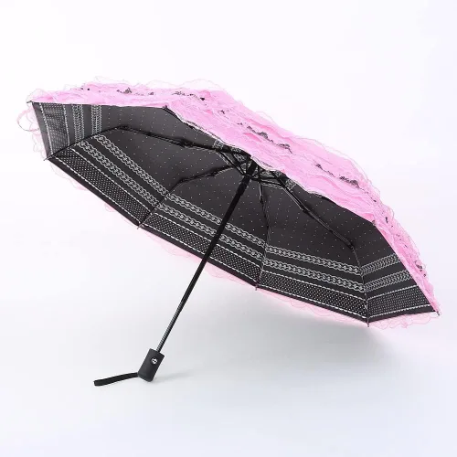 Miniatura 8 de WENDIN Sombrilla de encaje plegable vintage Paraguas gótico lluvia Anti-UV protección de encaje parasol cúpula Foto Props niñas sombrilla paraguas