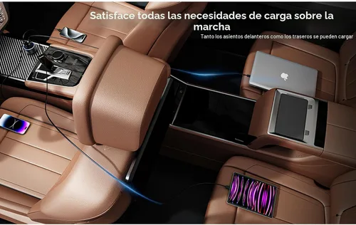 Miniatura 8 de Cargador de coche USB C de carga rápida, 4 puertos 78 W cargador de teléfono de coche de metal con voltímetro, 2 USB-C y 2 USB-A 12 V-24 V cargador