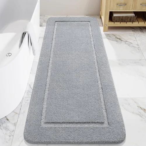 Miniatura 15 de LOCHAS Alfombras de baño, alfombra larga de baño de 24" x 60", alfombra antideslizante lavable para baño, alfombra suave y gruesa absorbente