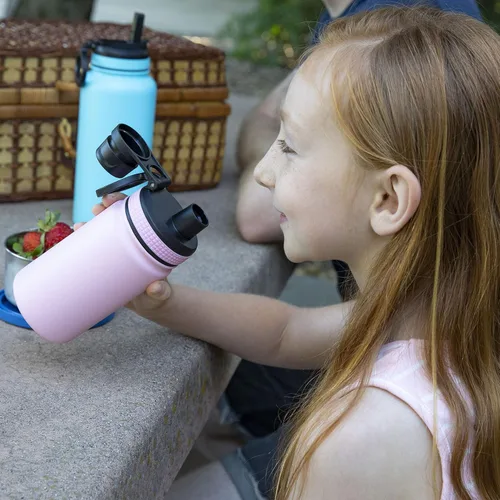 Miniatura 4 de MIRA Botella de agua de acero inoxidable para niños, 12 onzas – Termo de metal que mantiene el frío durante 24 horas, caliente durante 12 horas