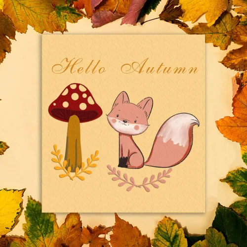 Miniatura 3 de Troqueles de corte de hongos de otoño, hojas de animales de zorro de otoño, plantilla de estampado en relieve para hacer tarjetas, álbumes