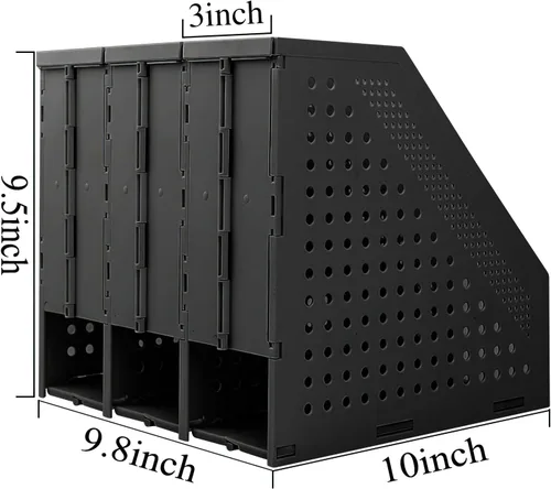 Miniatura 2 de SAYEEC 1 pieza Organizador de archivos de revistas plegable de plástico con organizador de carpetas vertical para escritorio, organizador