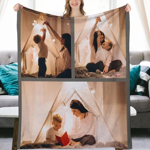 Miniatura 13 de Manta personalizada con collage de fotos, mantas de sofá suaves personalizadas, regalos para el Día de la Madre, familia, amigos, seres queridos