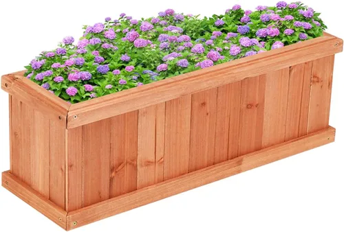 Miniatura 12 de Giantex Jardinera elevada para jardín o vegetales, maceta montada en ventana para jardín, caja de madera para plantar, 40 x 12 x 12 pulgadas