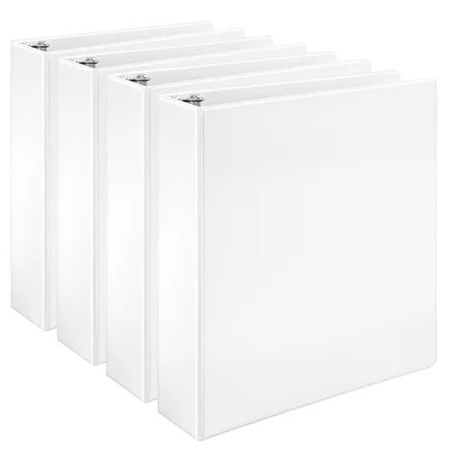 Miniatura 13 de Amazon Basics Archivadores de 3 argollas de 3 pulgadas, organizador con argollas en D, 2 paquetes, para la escuela, oficina en casa, color blanco