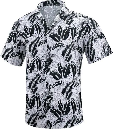 Miniatura 2 de YOHOWA Camisa hawaiana de manga corta para hombre, casual, con botones, para fiesta de brisa en la playa