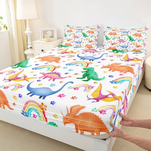 Miniatura 11 de Erosebridal Monster Bedding - Juego de sábanas de tamaño individual con diseño de dragón mágico para niños y hombres, juego de cama ajustable