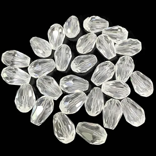 Miniatura 17 de 100 cuentas de cristal de lágrima de cristal facetadas en forma de agujero vertical sueltas para hacer joyas, pulseras, collares, costura, Ámbar