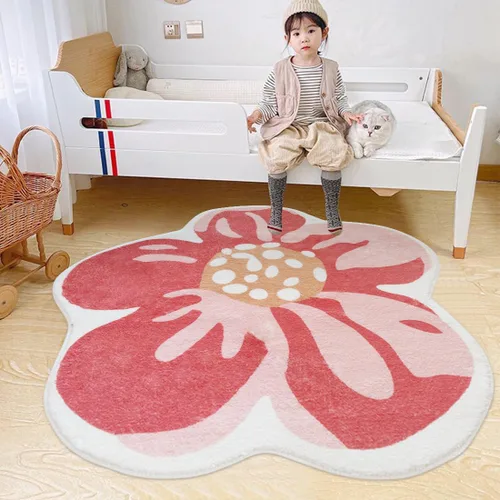 Miniatura 12 de Poowe Alfombra redonda con diseño de arco iris, colorida alfombra bohemia para niños, ultra suave, lavable, alfombra para habitación del cuarto