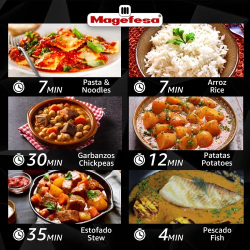 Miniatura 8 de Magefesa Nova - Olla a presión para estufa de 4.2 cuartos de galón, cocción rápida, fácil bloqueo, acero inoxidable 18/10, compatible con inducción