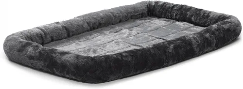 Miniatura 35 de Cama para mascotas MidWest Bolster, ideal para cajas de metal para perros, se puede lavar a máquina y secar, Gris carbón
