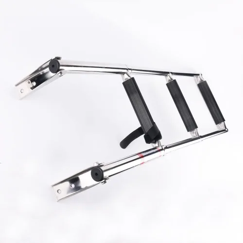 Miniatura 4 de Escalera telescópica de acero inoxidable de 3 escalones, capacidad de 900 libras para yate marino