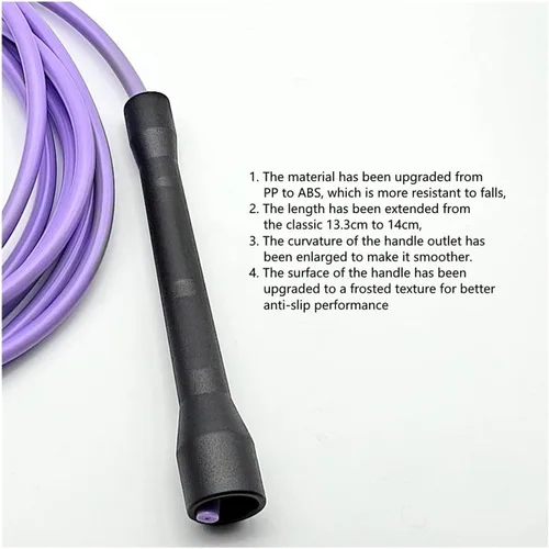 Miniatura 3 de Cuerda de boxeo fitness núcleo de nylon PVC 6mmx3.6.6 ft saltando doble parte inferior suave repuesto mango exterior