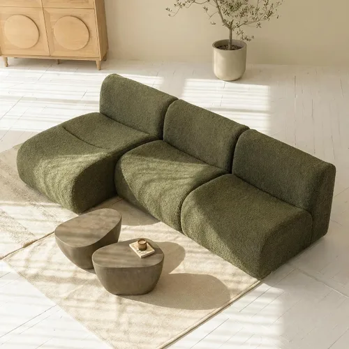 Miniatura 15 de Sofá individual modular curvado, sofá sherpa de espuma de 33 pulgadas, cómodos sofás de peluche para espacios pequeños, sofás modulares modernos