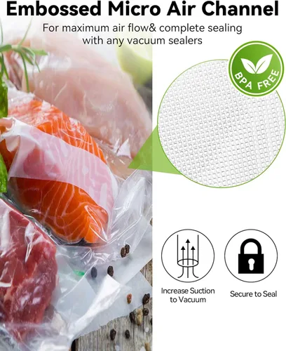 Miniatura 3 de AENTGIU 300 bolsas selladoras al vacío de alimentos de 8 x 12 pulgadas, bolsas gruesas sin BPA compatibles con la mayoría de máquinas de vacío