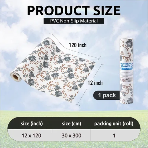 Miniatura 3 de FIFTY FEET 12X120 Pulgadas Forro de Estante para Gabinetes de Cocina, Forro de Cajón de PVC para Cómoda Antideslizante para Baño, Forro de Gabinete