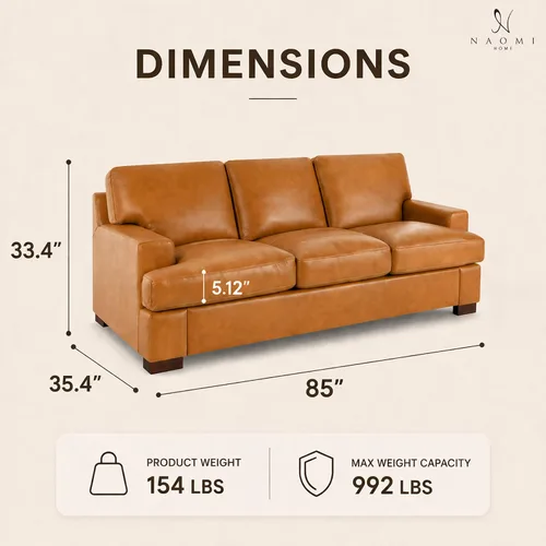 Miniatura 4 de Naomi Home Siggy - Silla decorativa de piel auténtica de 400 libras de capacidad, relleno de cojín de plumas de ganso para comodidad similar a una