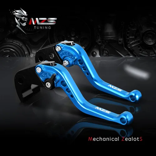 Miniatura 6 de MZS - Palancas de embrague/freno cortas ajustables p/moto, azul, CNC, compatibles con Z900 17-24 / Z650 Z650RS EX650 ER6F 17-25 / Vulcan S 650 15-25