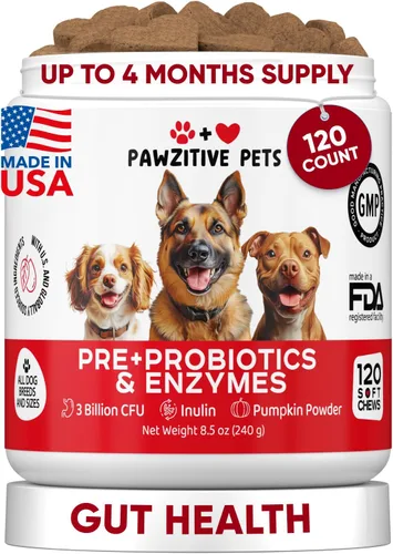 Probióticos para la salud digestiva de los perros, masticables probióticos para la salud intestinal, levadura con picazón en la piel, diarrea,